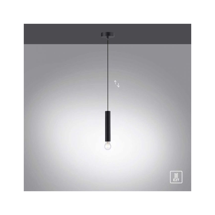 Leuchten Direkt 15617-18 - Chandelier on a string BRUNA 1xE27/60W/230V black