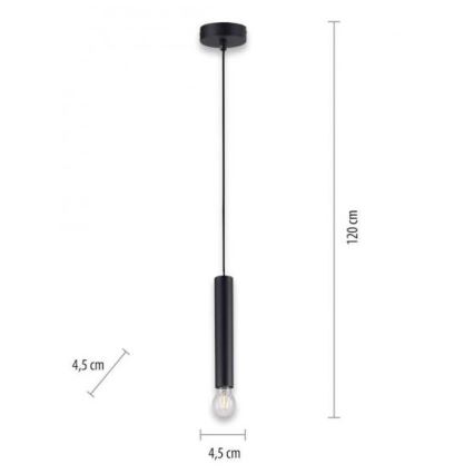 Leuchten Direkt 15617-18 - Chandelier on a string BRUNA 1xE27/60W/230V black