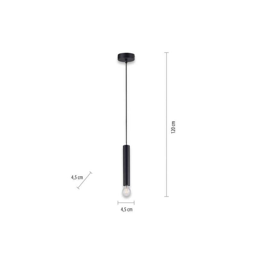 Leuchten Direkt 15617-18 - Chandelier on a string BRUNA 1xE27/60W/230V black