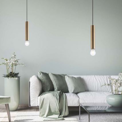 Leuchten Direkt 15617-60 - Chandelier on a string BRUNA 1xE27/60W/230V brass