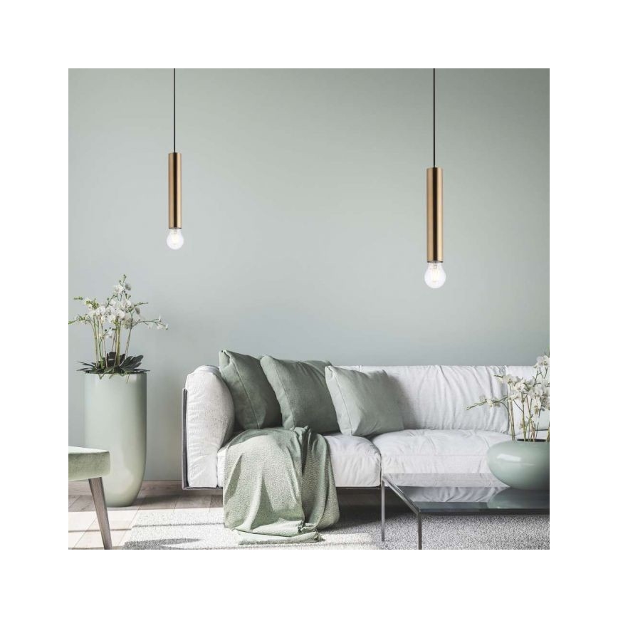 Leuchten Direkt 15617-60 - Chandelier on a string BRUNA 1xE27/60W/230V brass