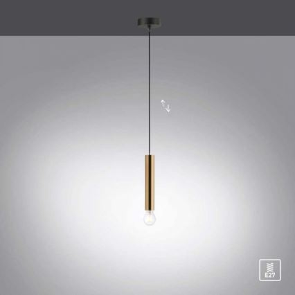Leuchten Direkt 15617-60 - Chandelier on a string BRUNA 1xE27/60W/230V brass