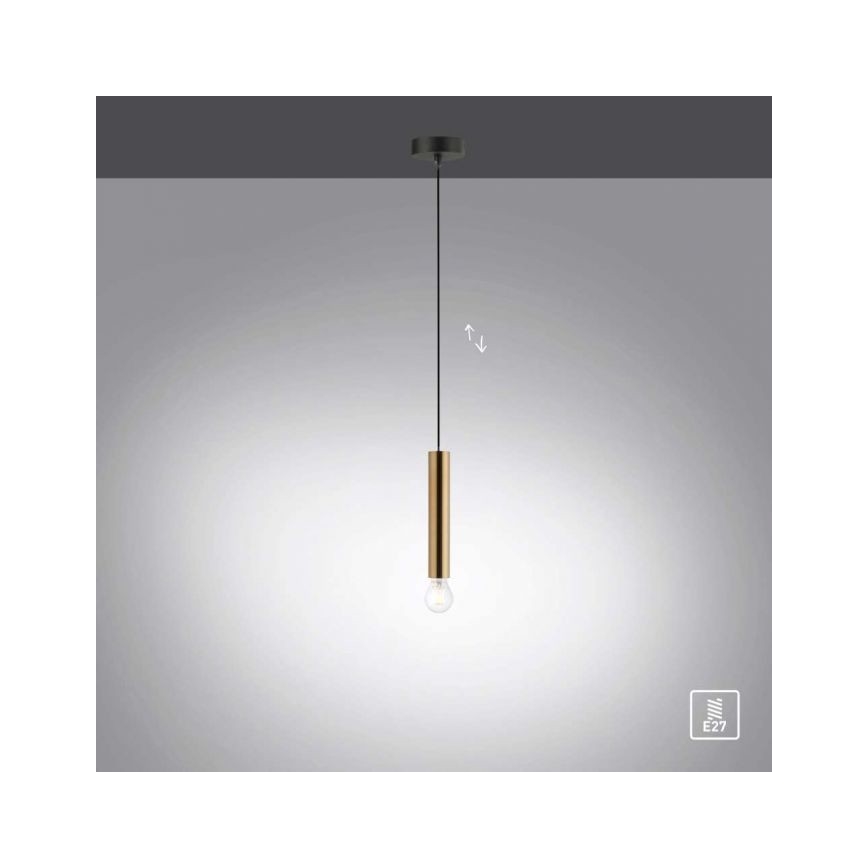 Leuchten Direkt 15617-60 - Chandelier on a string BRUNA 1xE27/60W/230V brass