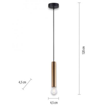 Leuchten Direkt 15617-60 - Chandelier on a string BRUNA 1xE27/60W/230V brass