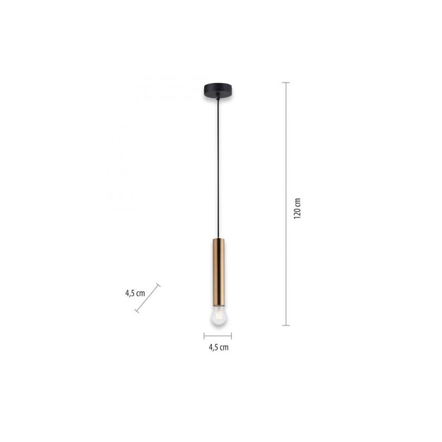 Leuchten Direkt 15617-60 - Chandelier on a string BRUNA 1xE27/60W/230V brass