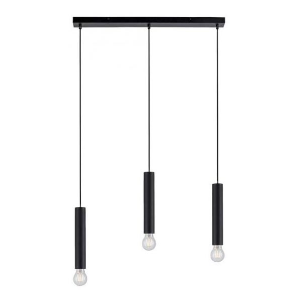 Leuchten Direkt 15618-18 - Chandelier on a string BRUNA 3xE27/60W/230V black