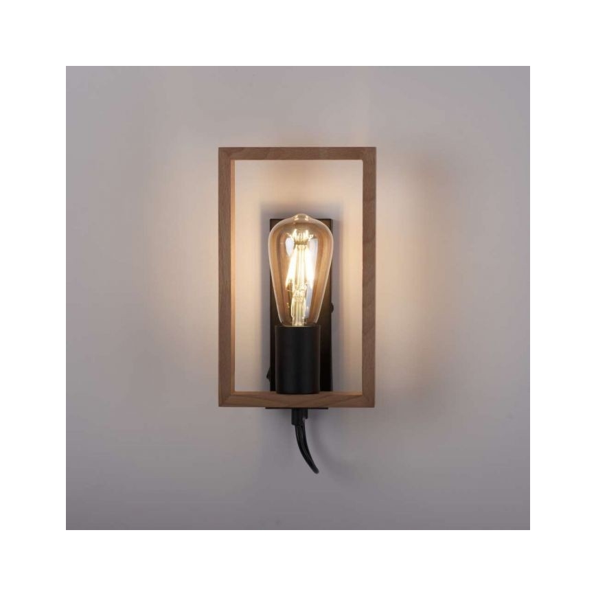 Leuchten Direkt 15654-18 - Wall light FRANKY 1xE27/60W/230V acacia