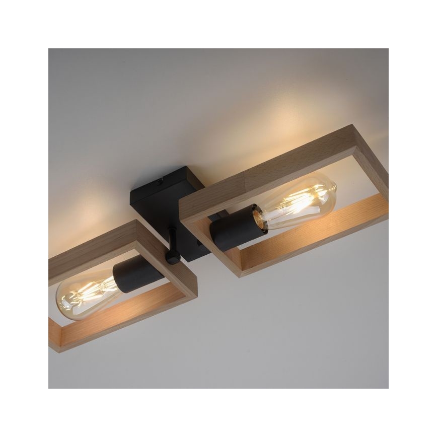 Leuchten Direkt 15657-18 - Surface-mounted chandelier FRANKY 2xE27/60W/230V acacia