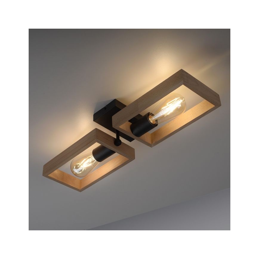 Leuchten Direkt 15657-18 - Surface-mounted chandelier FRANKY 2xE27/60W/230V acacia