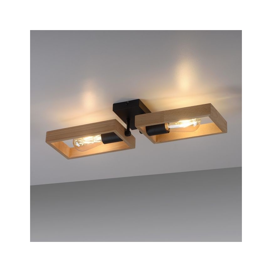 Leuchten Direkt 15657-18 - Surface-mounted chandelier FRANKY 2xE27/60W/230V acacia