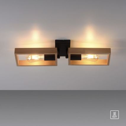 Leuchten Direkt 15657-18 - Surface-mounted chandelier FRANKY 2xE27/60W/230V acacia