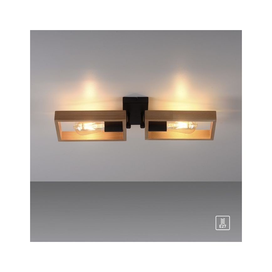 Leuchten Direkt 15657-18 - Surface-mounted chandelier FRANKY 2xE27/60W/230V acacia