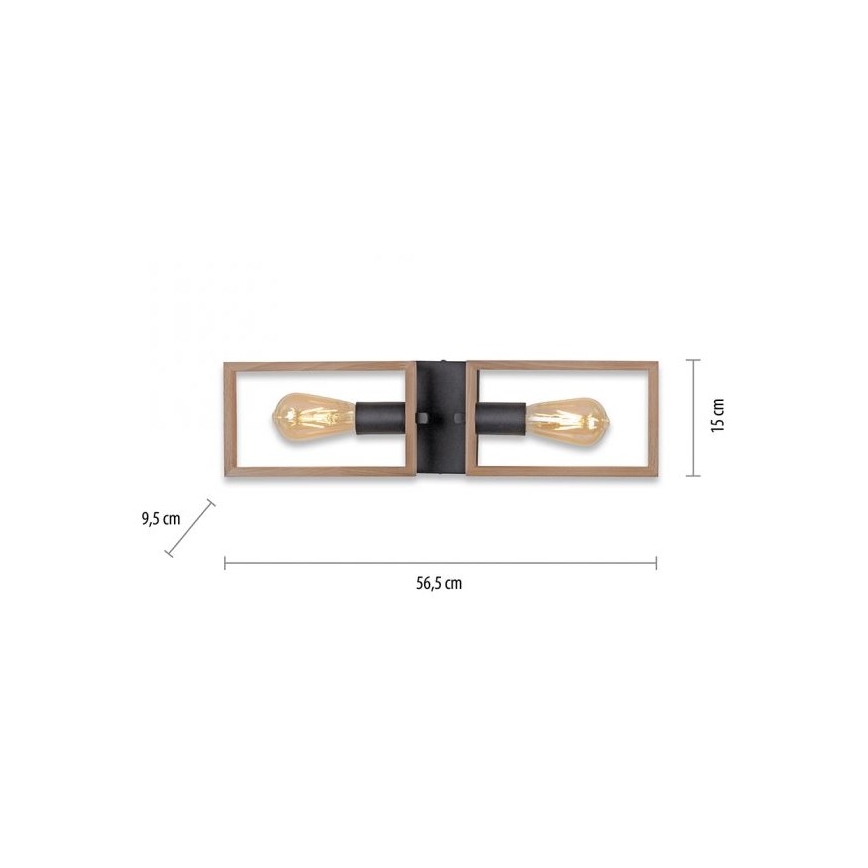 Leuchten Direkt 15657-18 - Surface-mounted chandelier FRANKY 2xE27/60W/230V acacia