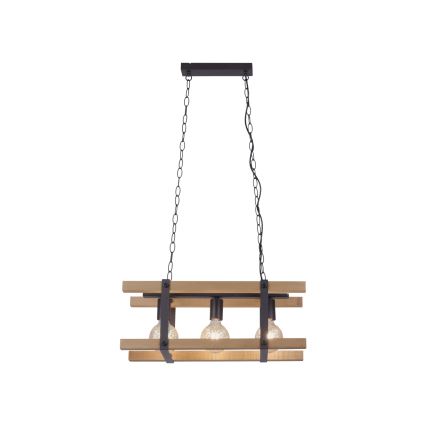 Leuchten Direkt 15683-79 - Chandelier on a chain EDITH 3xE27/60W/230V pine