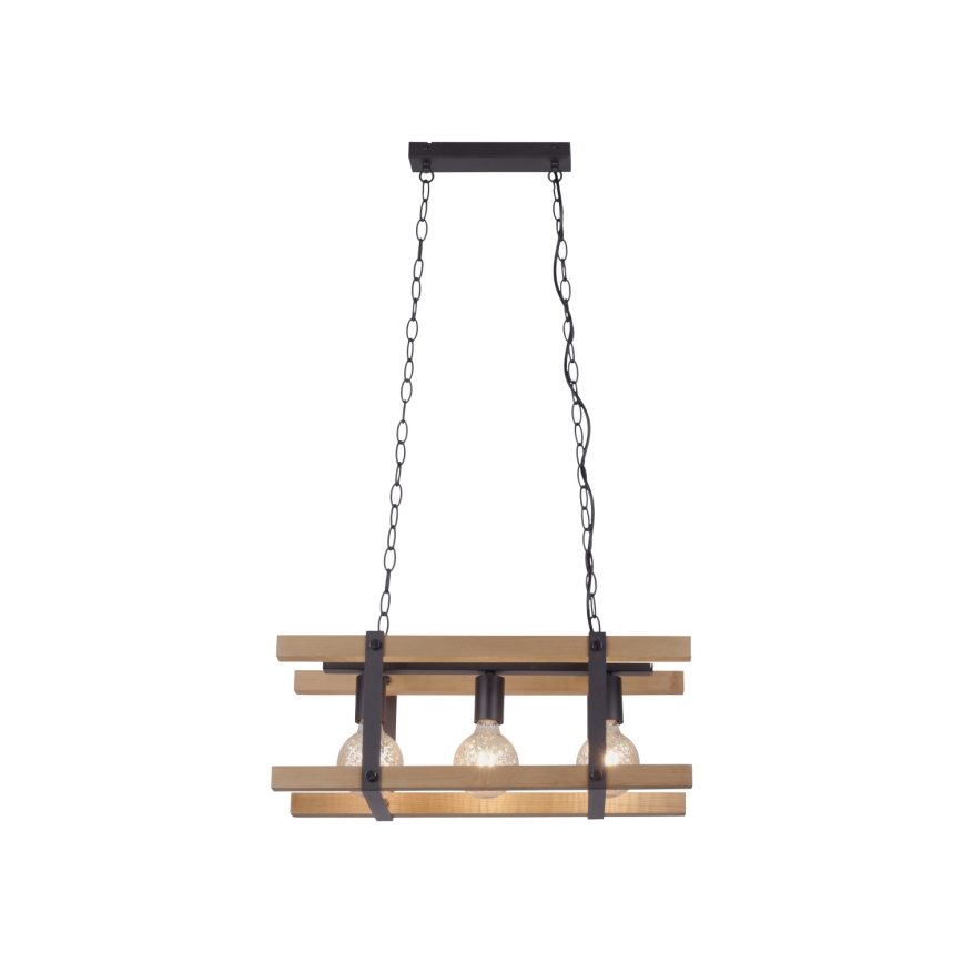 Leuchten Direkt 15683-79 - Chandelier on a chain EDITH 3xE27/60W/230V pine