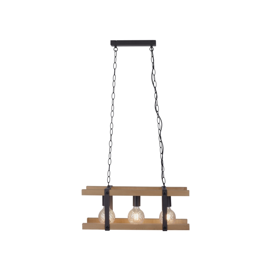 Leuchten Direkt 15683-79 - Chandelier on a chain EDITH 3xE27/60W/230V pine
