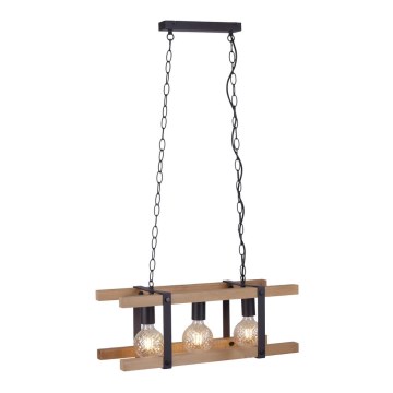 Leuchten Direkt 15683-79 - Chandelier on a chain EDITH 3xE27/60W/230V pine