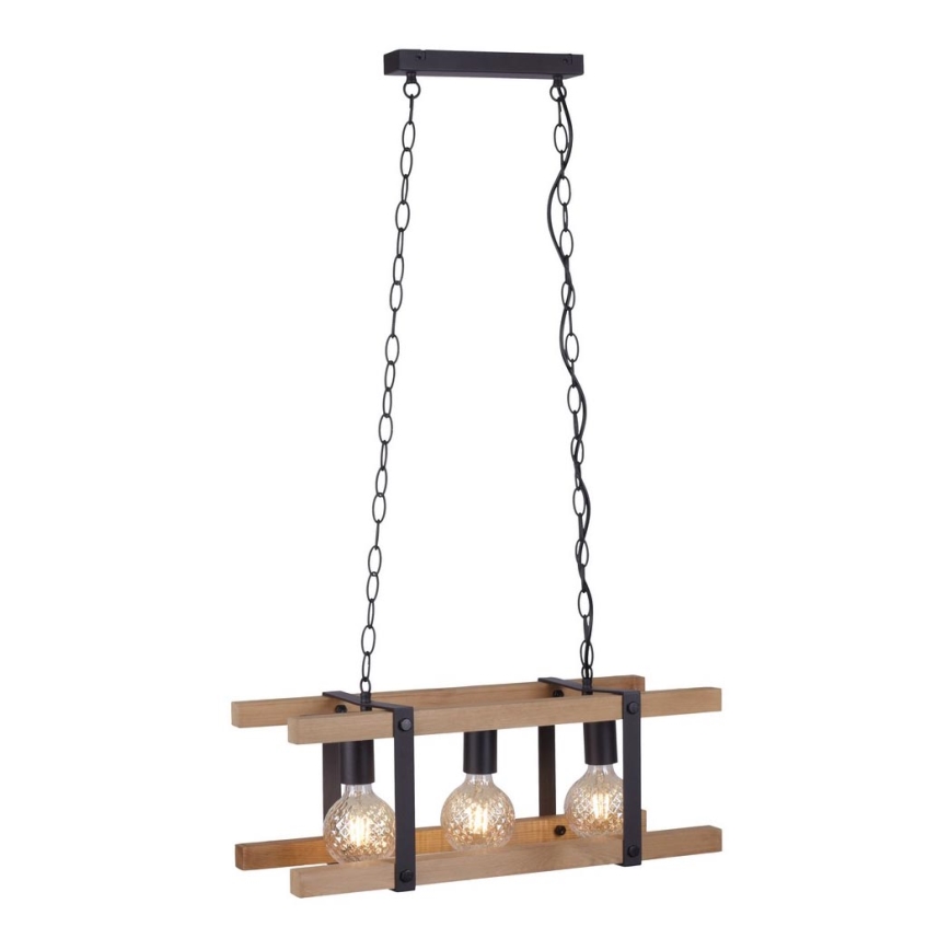 Leuchten Direkt 15683-79 - Chandelier on a chain EDITH 3xE27/60W/230V pine