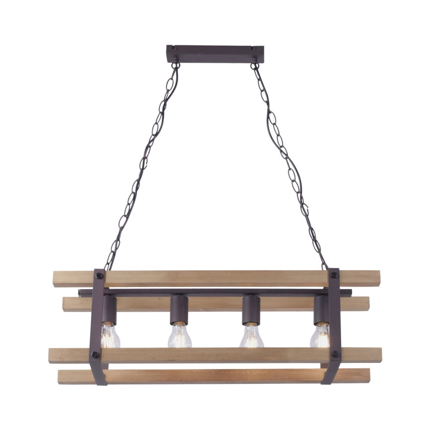 Leuchten Direkt 15684-79 - Chandelier on a chain EDITH 4xE27/60W/230V pine
