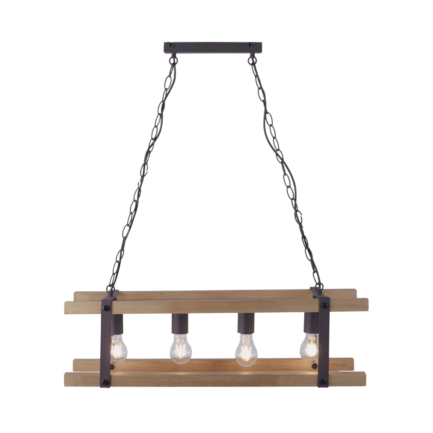 Leuchten Direkt 15684-79 - Chandelier on a chain EDITH 4xE27/60W/230V pine