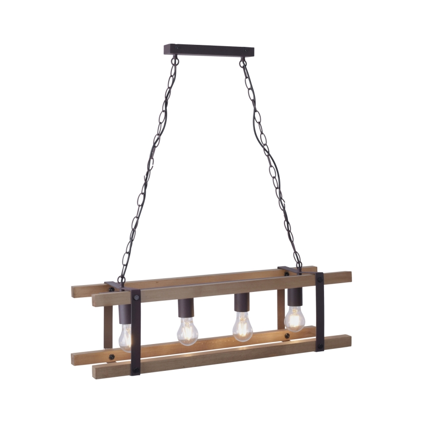 Leuchten Direkt 15684-79 - Chandelier on a chain EDITH 4xE27/60W/230V pine
