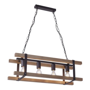 Leuchten Direkt 15684-79 - Chandelier on a chain EDITH 4xE27/60W/230V pine