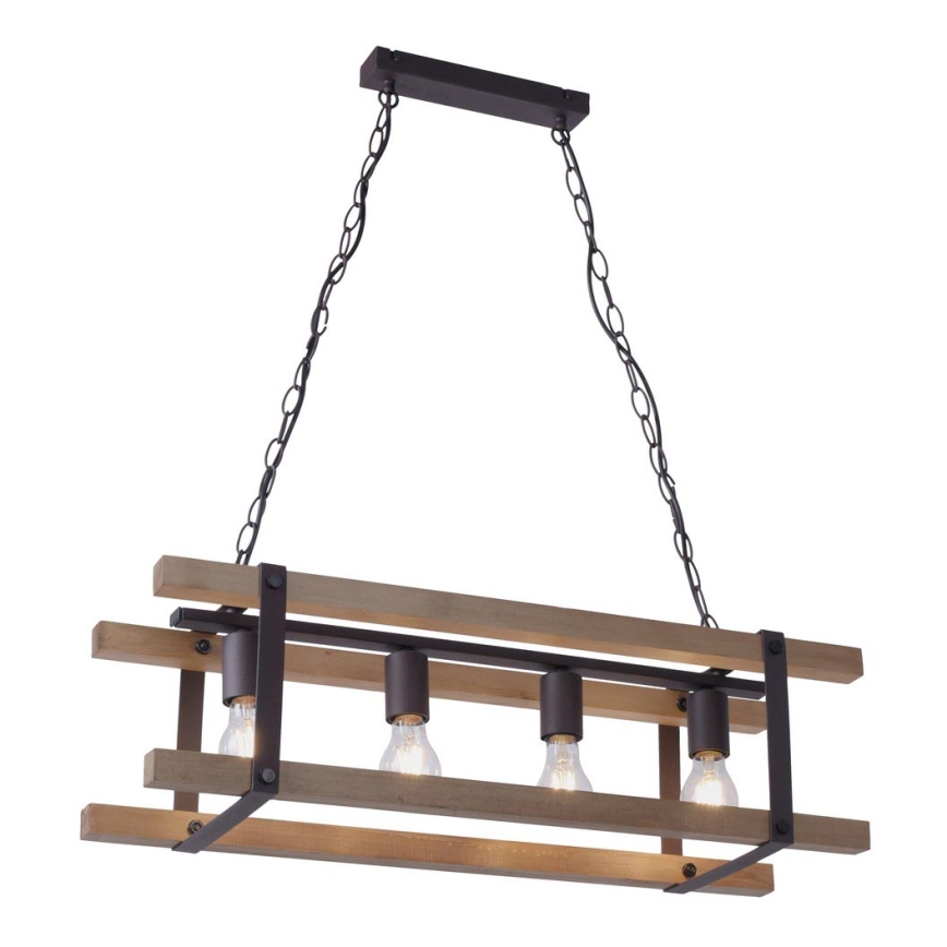 Leuchten Direkt 15684-79 - Chandelier on a chain EDITH 4xE27/60W/230V pine
