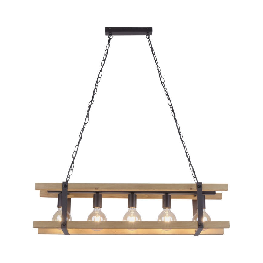 Leuchten Direkt 15685-79 - Chandelier on a chain EDITH 5xE27/60W/230V pine