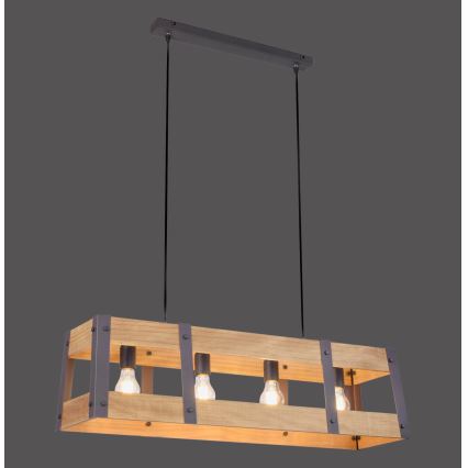 Leuchten Direkt 15721-79 - Chandelier on a string CRATE 4xE27/60W/230V