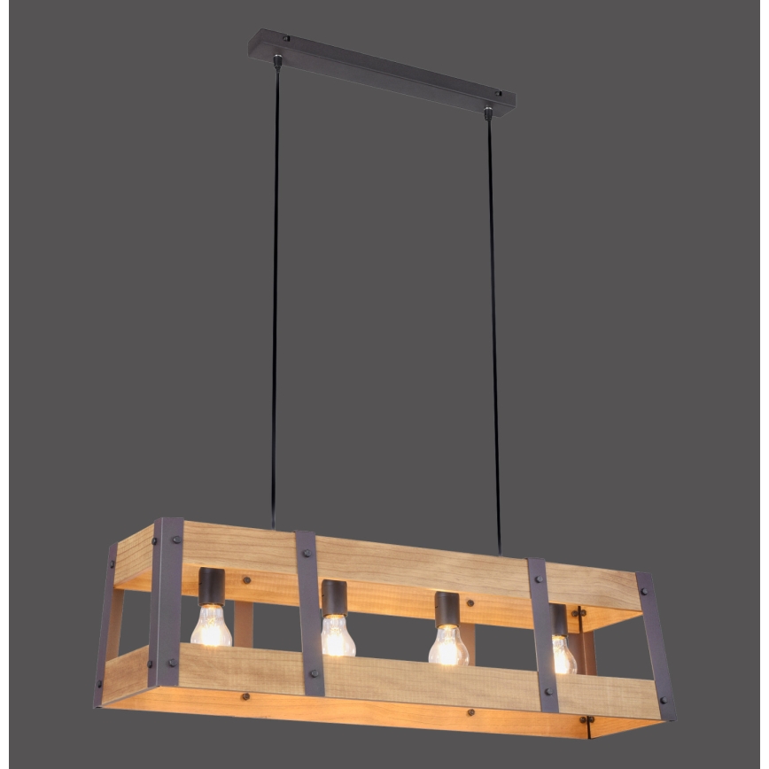 Leuchten Direkt 15721-79 - Chandelier on a string CRATE 4xE27/60W/230V