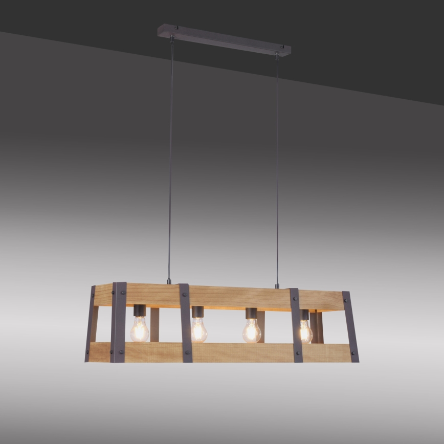 Leuchten Direkt 15721-79 - Chandelier on a string CRATE 4xE27/60W/230V