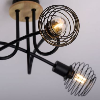 Leuchten Direkt 15923-79 - Surface-mounted chandelier EUGEN 3xE14/40W/230V oak
