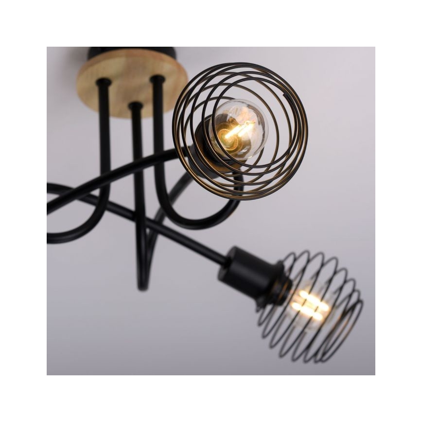 Leuchten Direkt 15923-79 - Surface-mounted chandelier EUGEN 3xE14/40W/230V oak