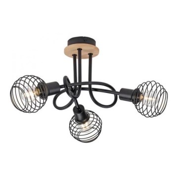 Leuchten Direkt 15923-79 - Surface-mounted chandelier EUGEN 3xE14/40W/230V oak