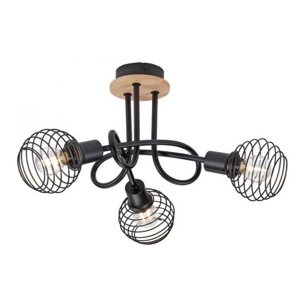 Leuchten Direkt 15923-79 - Surface-mounted chandelier EUGEN 3xE14/40W/230V oak