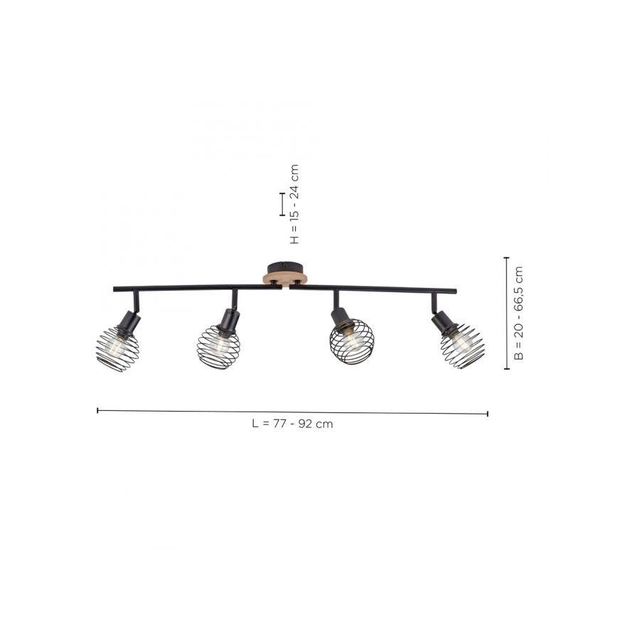 Leuchten Direkt 15924-79 - Spotlight EUGEN 4xE14/40W/230V oak