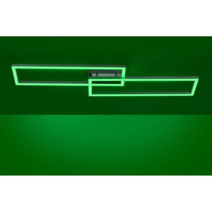 Leuchten Direkt 16430-55 - Dimmable RGBW LED MAXI Ceiling Light 2xLED/18W/230V 2700-5000K Matte Chrome + Remote Control