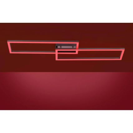 Leuchten Direkt 16430-55 - Dimmable RGBW LED MAXI Ceiling Light 2xLED/18W/230V 2700-5000K Matte Chrome + Remote Control