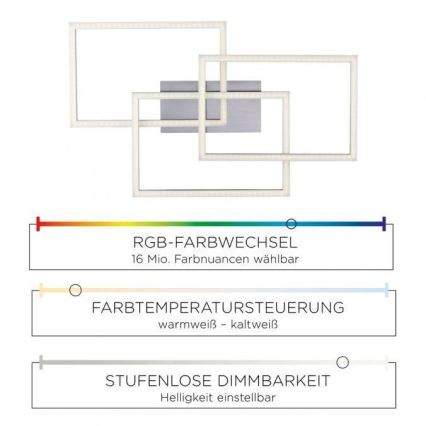 Leuchten Direkt 16431-55 - LED RGB Dimmable surface-mounted chandelier MAXI LED/27W/230V + remote control