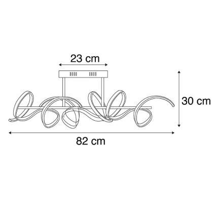 Leuchten Direkt 19032-21 - LED Dimmable surface-mounted chandelier CURLS LED/25,8W/230V