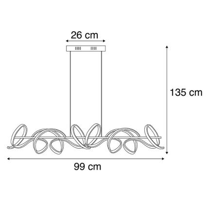 Leuchten Direkt 19033-21 - LED Dimmable chandelier on a string CURLS LED/40,8W/230V