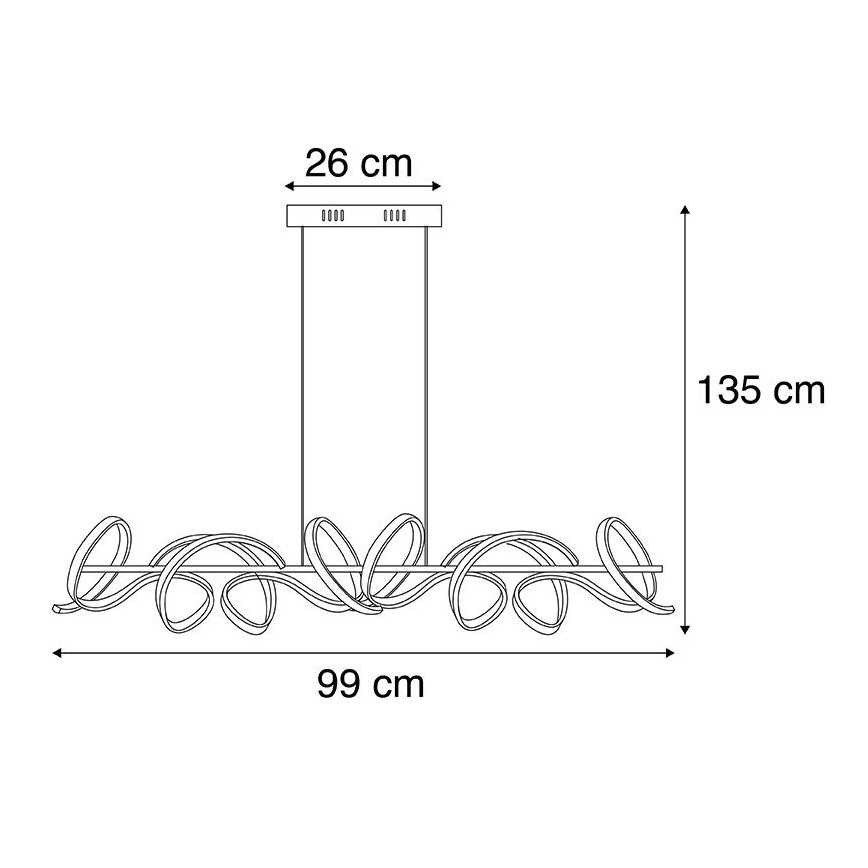 Leuchten Direkt 19033-21 - LED Dimmable chandelier on a string CURLS LED/40,8W/230V