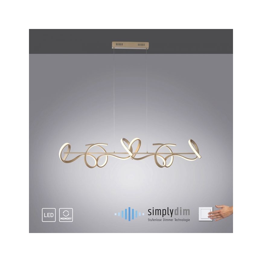 Leuchten Direkt 19033-60 - LED Dimmable chandelier on a string CURLS LED/40,8W/230V