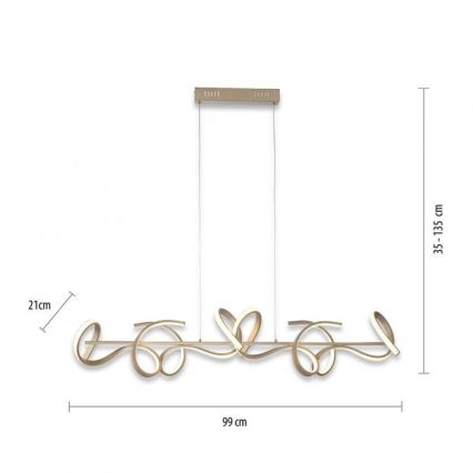 Leuchten Direkt 19033-60 - LED Dimmable chandelier on a string CURLS LED/40,8W/230V
