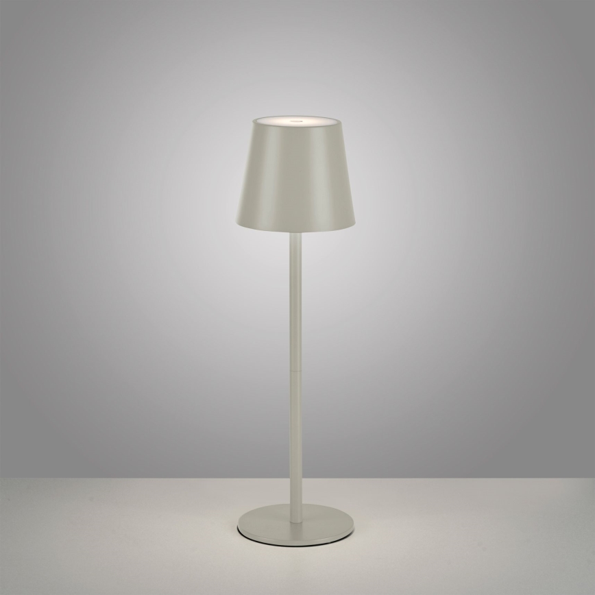 Leuchten Direkt 19250-40 - LED Outdoor dimmable rechargeable table lamp EURIA LED/3W/5V IP54 grey