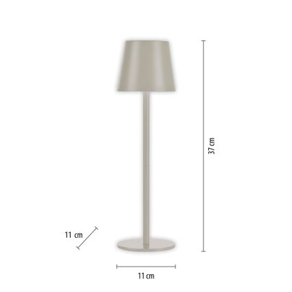 Leuchten Direkt 19250-40 - LED Outdoor dimmable rechargeable table lamp EURIA LED/3W/5V IP54 grey