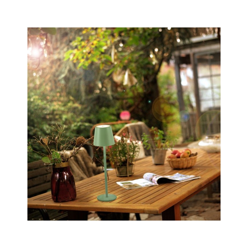 Leuchten Direkt 19250-43 - LED Outdoor dimmable rechargeable table lamp EURIA LED/3W/5V IP54 green