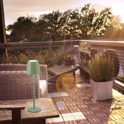 Leuchten Direkt 19250-43 - LED Outdoor dimmable rechargeable table lamp EURIA LED/3W/5V IP54 green