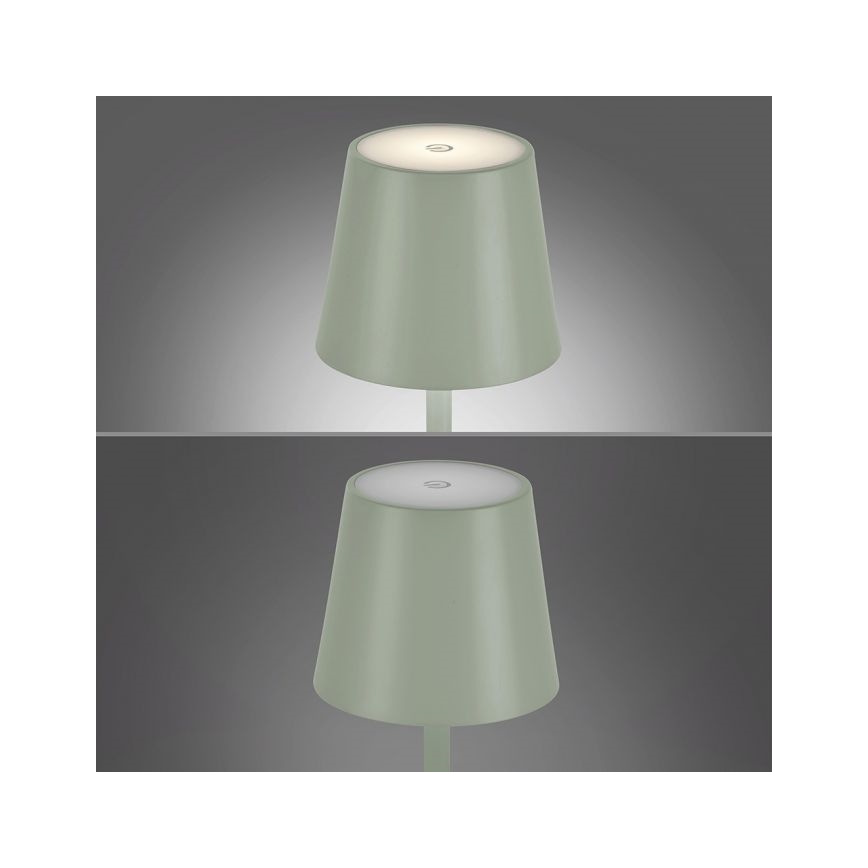 Leuchten Direkt 19250-43 - LED Outdoor dimmable rechargeable table lamp EURIA LED/3W/5V IP54 green