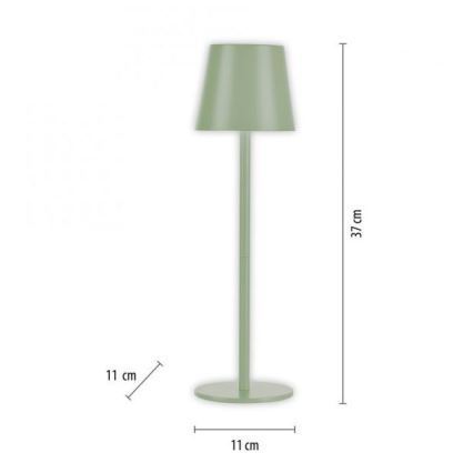 Leuchten Direkt 19250-43 - LED Outdoor dimmable rechargeable table lamp EURIA LED/3W/5V IP54 green